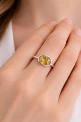 Yellow Citrine Ring