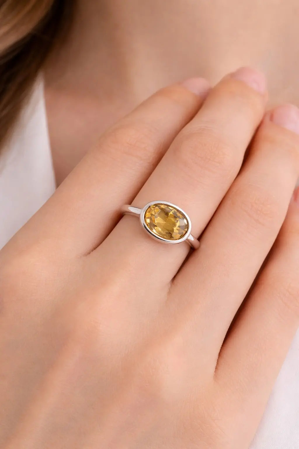 Yellow Citrine Ring