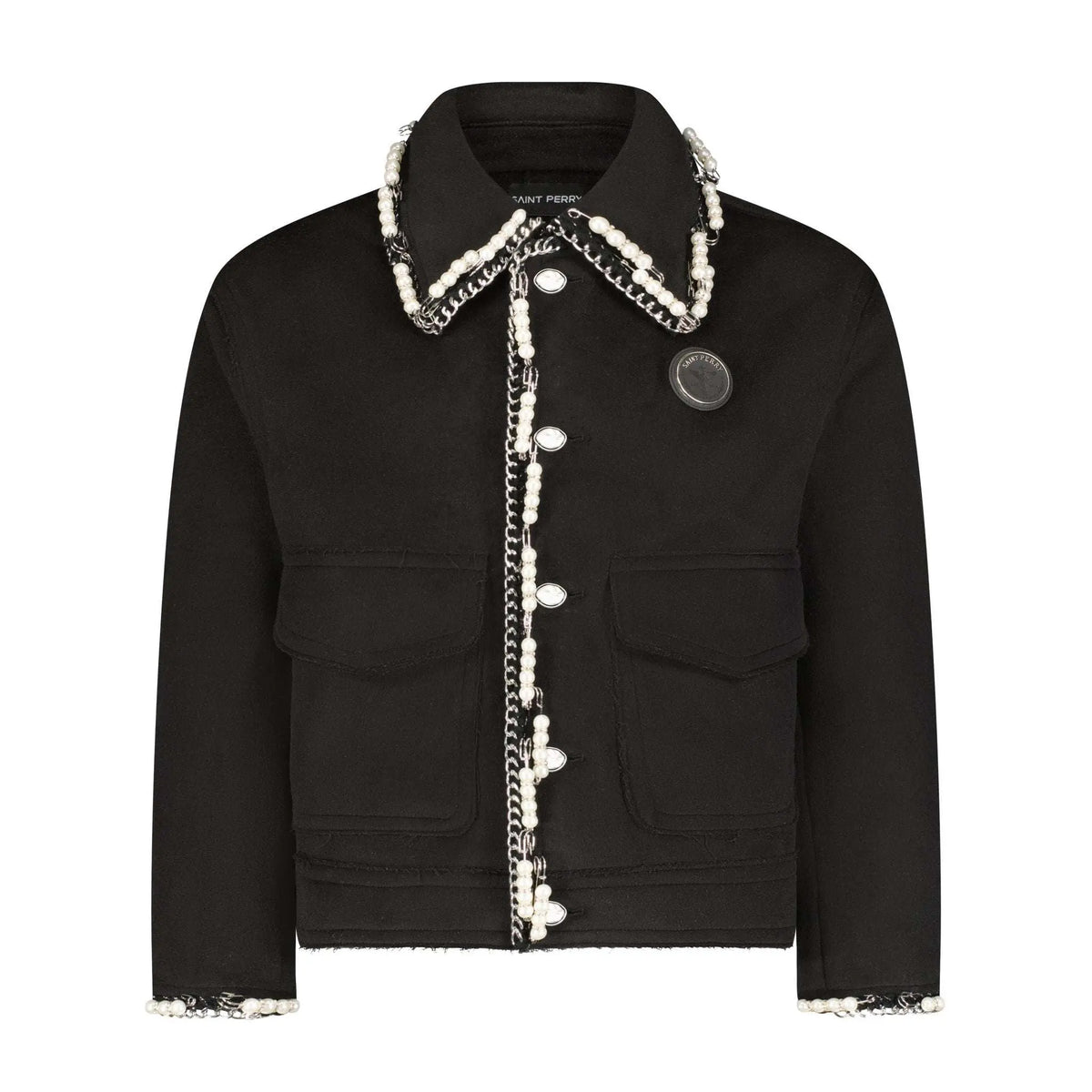 Stud And Pearls Embellished Jacket