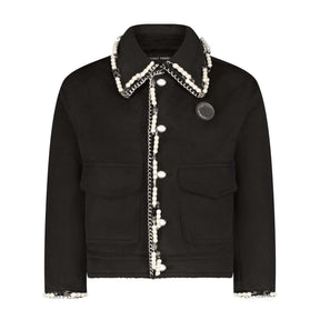 Stud And Pearls Embellished Jacket