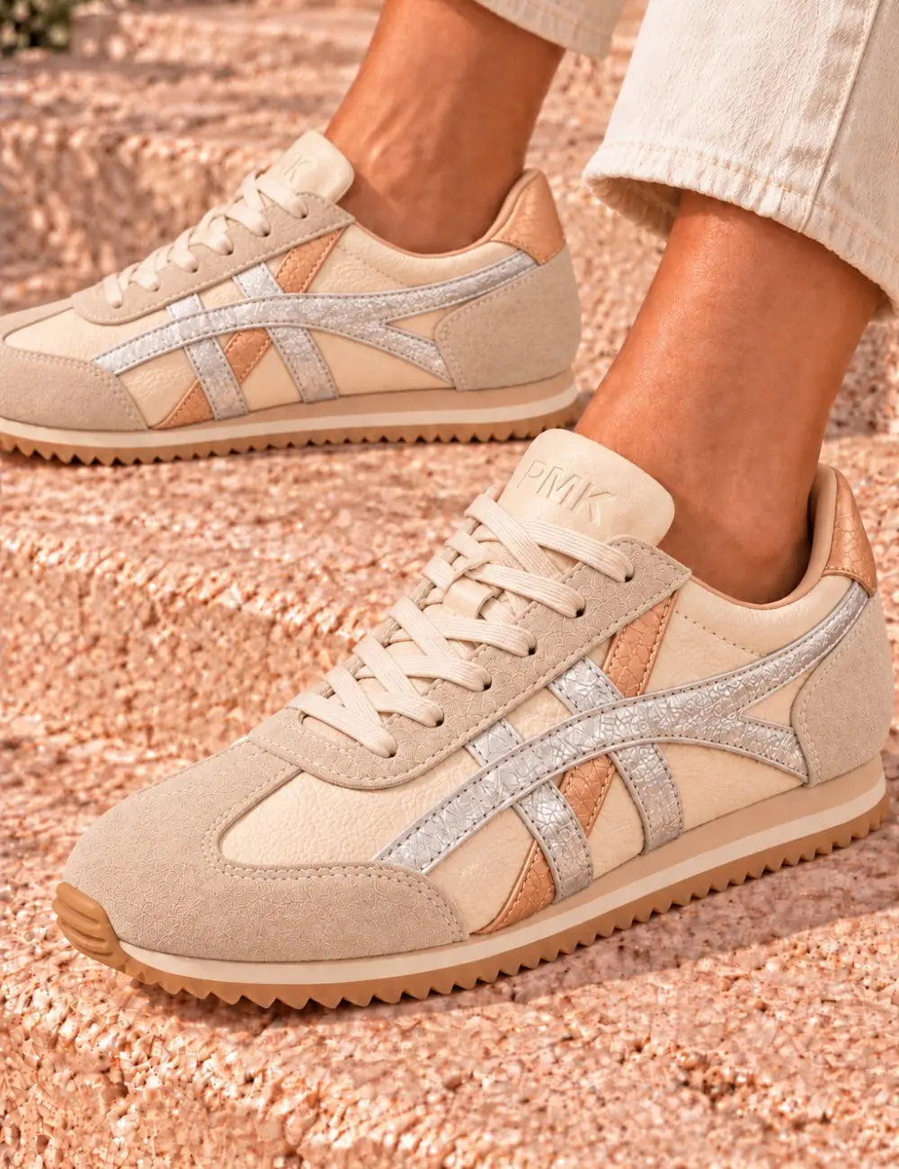 Topasa Cream Silver Suede