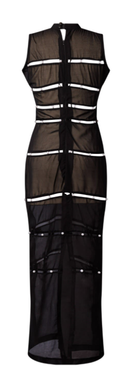 Ife Sleeveless Sheer Black Dress