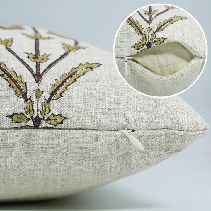 Unique Hand-Block Printed Design Viscose Linen Pillow Cover - Amitabh