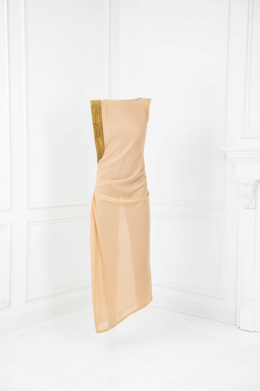 The Aurelia Beaded Silk Chiffon Gown