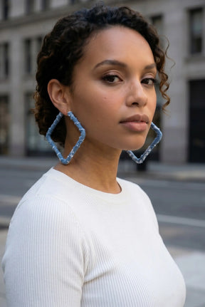 Denim Goddess Square Earrings