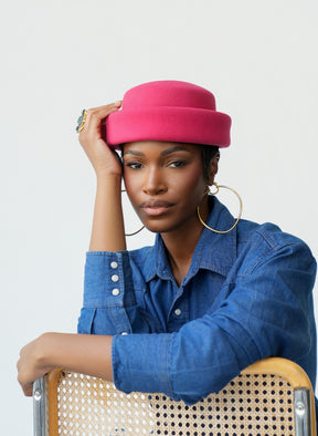 London Pillbox Hat - Viva Magenta