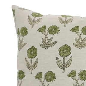 Stylish Floral Design Linen Blend Pillow Cover - Kirti