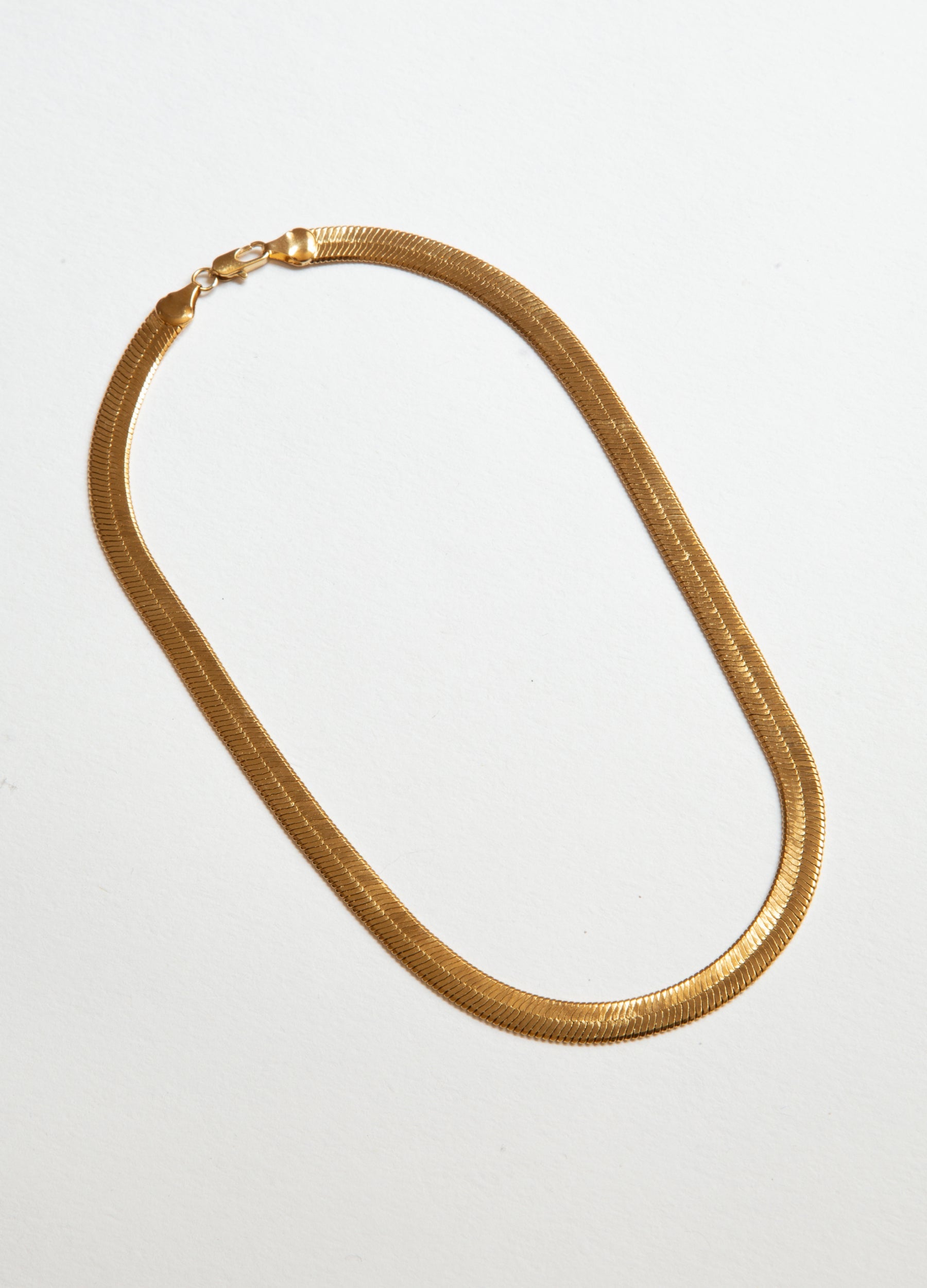 Ennis Herringbone Snake Chain Gold Necklace