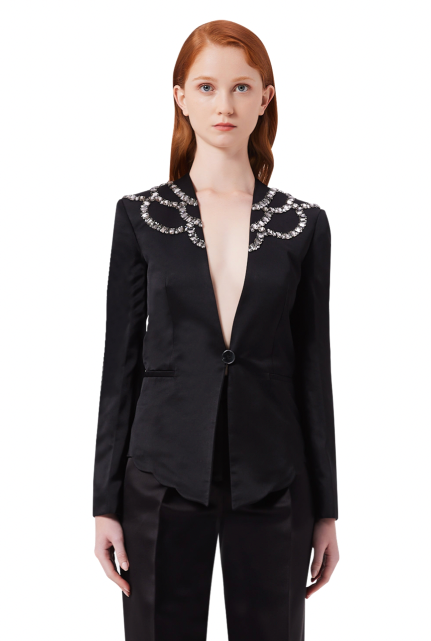 Magnolia Suit in Bejewelled Black