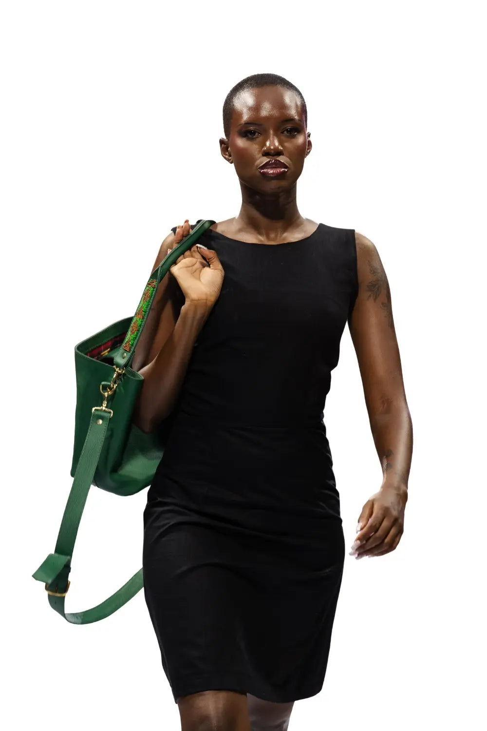 Abelo Leather Mini Bucket Hand Bag - Beaded