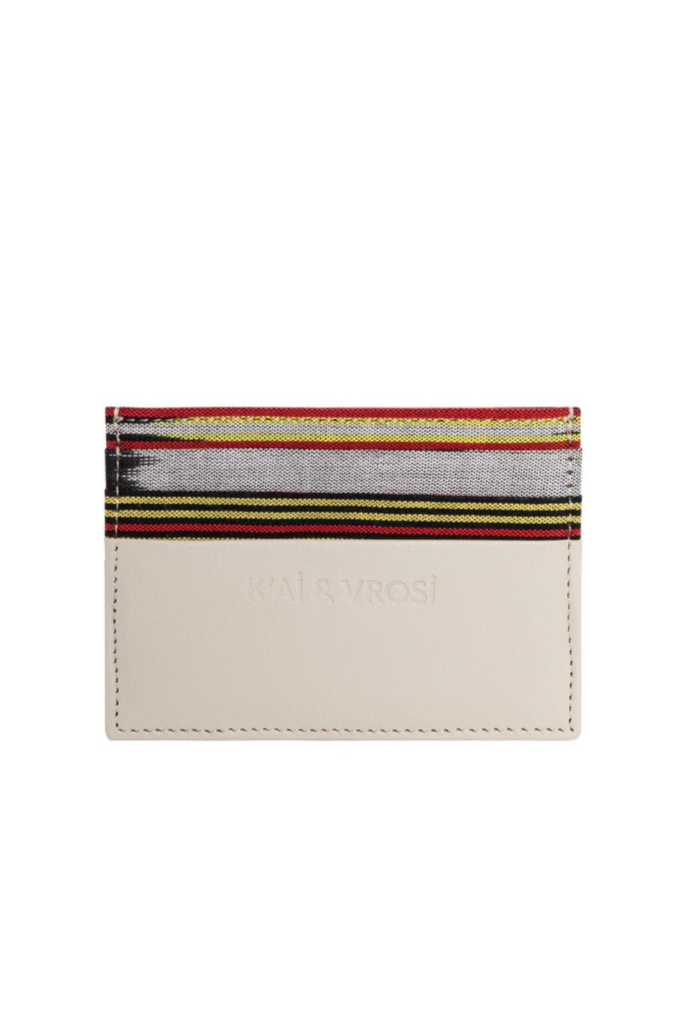 Cream Leather Canvas Cardholder