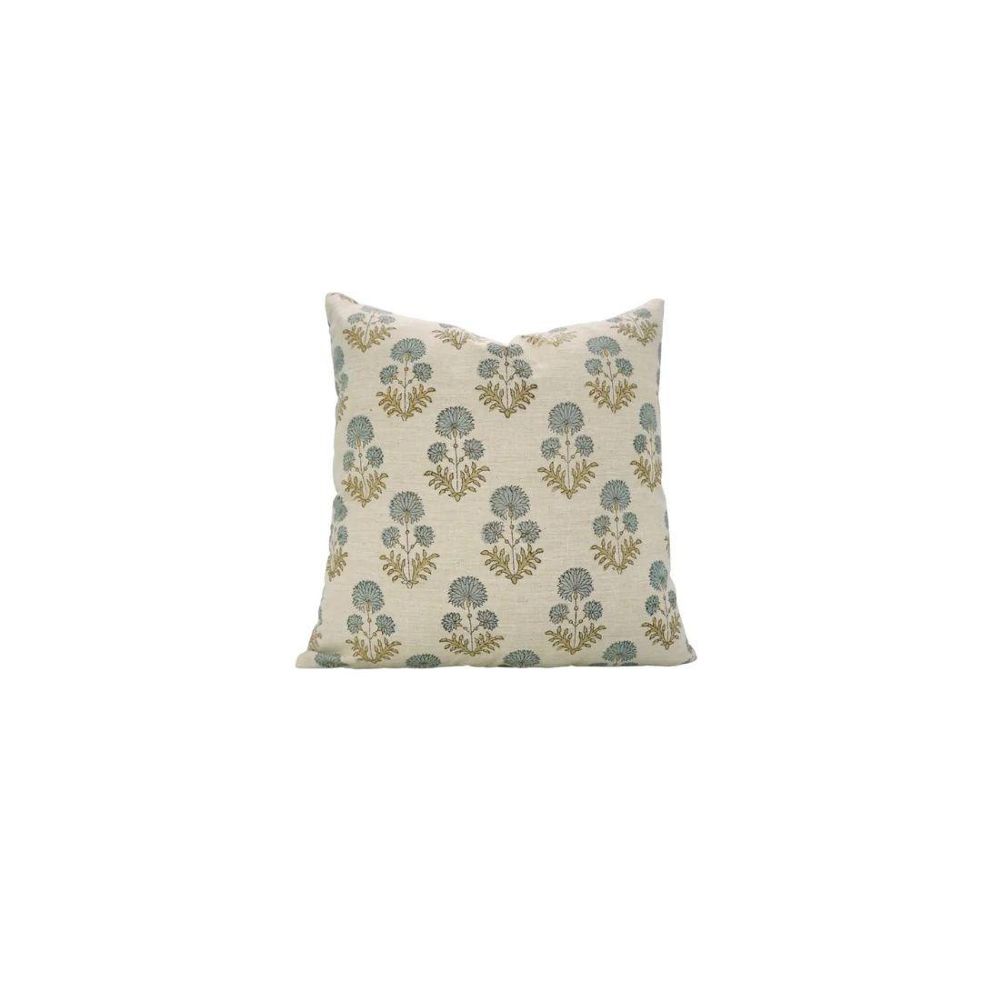 Boho Decor Block Print Linen Blend Pillow Cover - Rishi