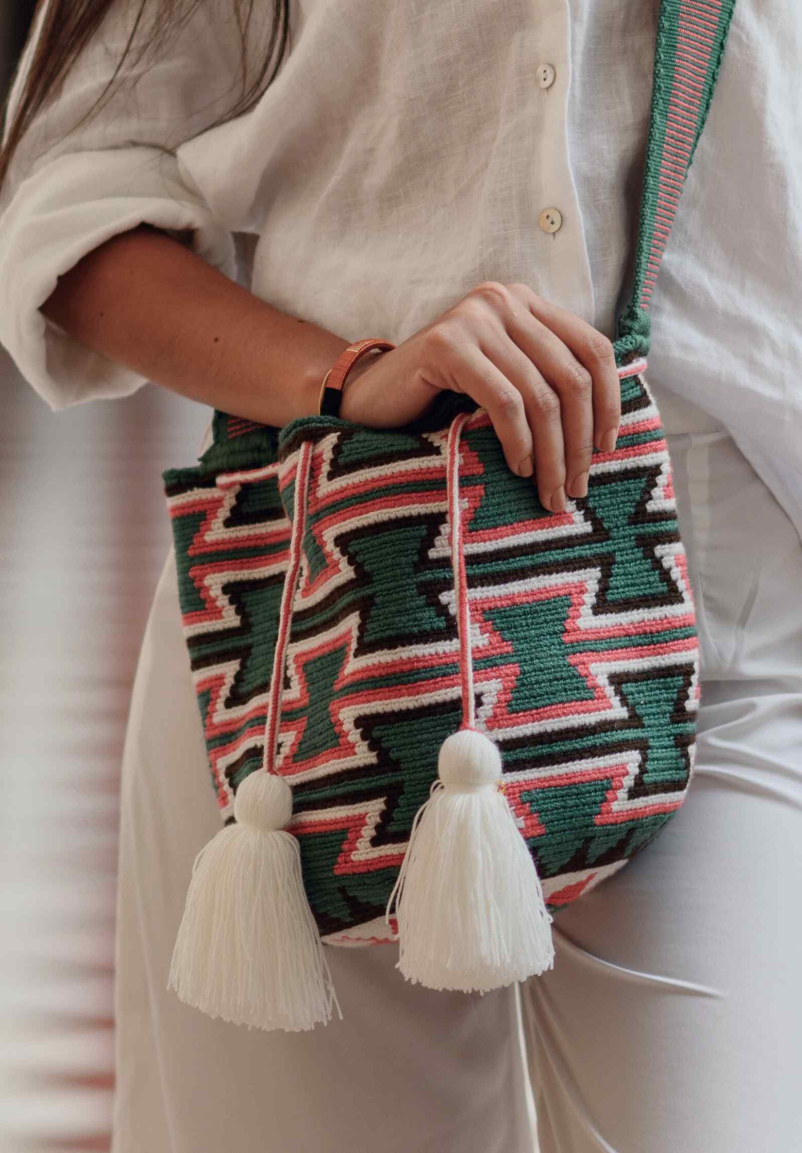 Green Jalia Wayuu Bag