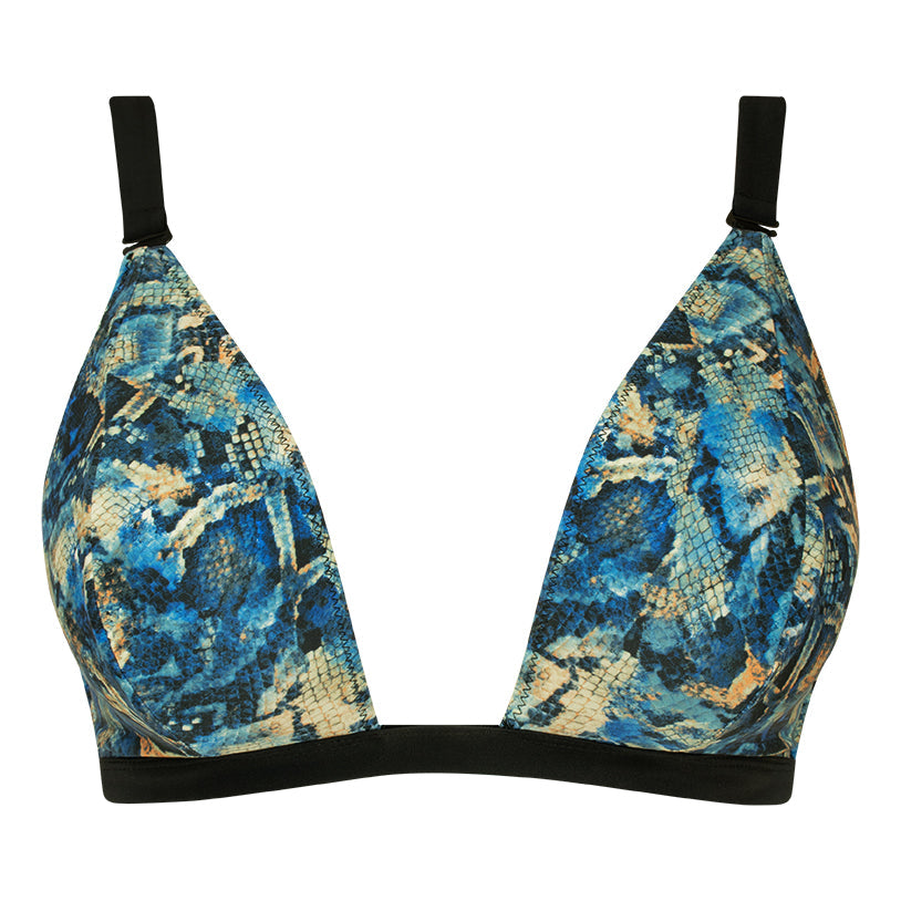 Curvy Kate Swim & Tonic Reversible Triangle Bikini Top Black/Snake