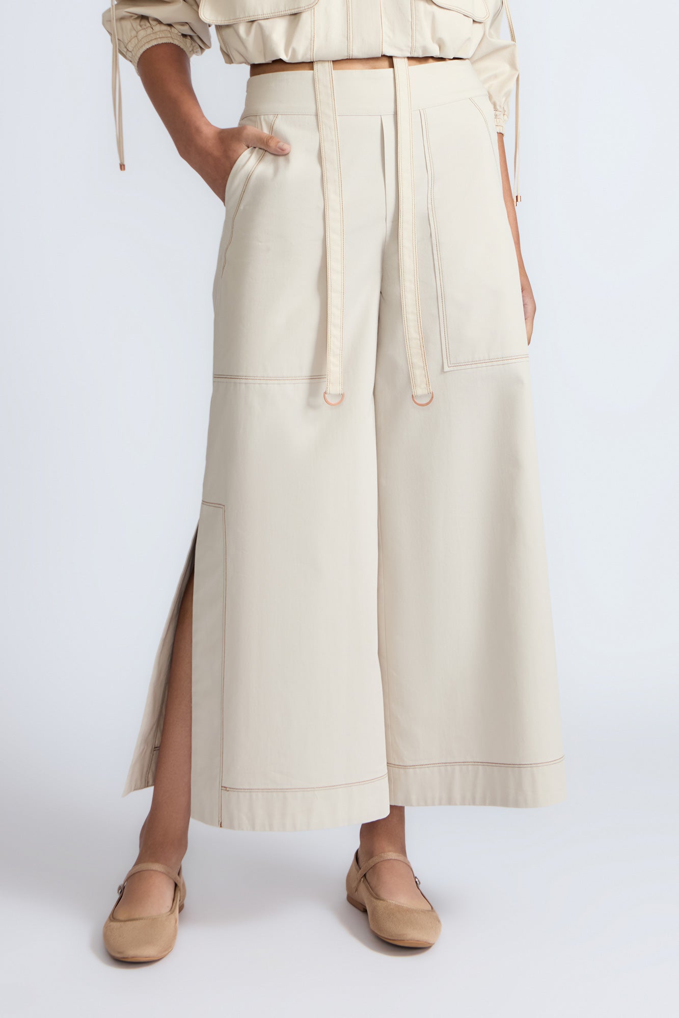 Zoe High-Rise Cotton Pants | Pristine