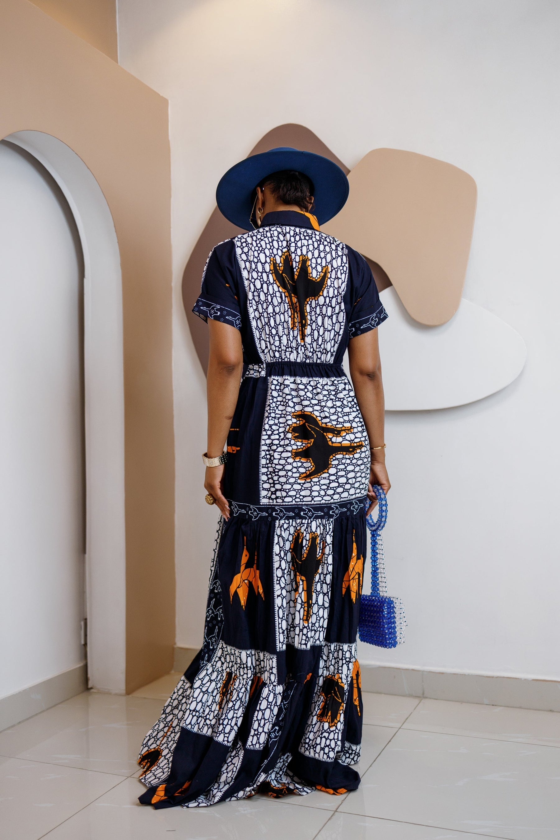 Nzama – Ankara Maxi Shirt Dress
