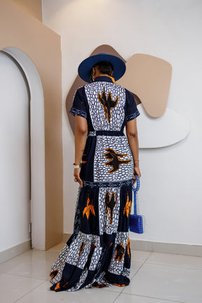Nzama – Ankara Maxi Shirt Dress