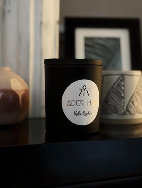 Kuba Raphia Candle – A Sweet Escape to the Heart of the Congo
