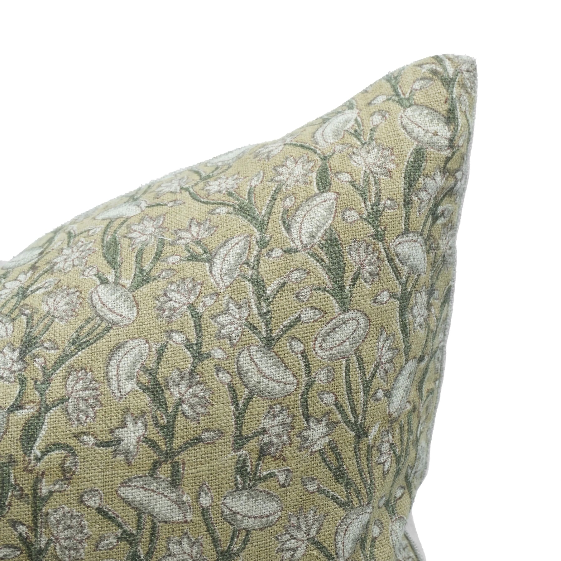 Elegant Block Printed Thick Linen Pillow Cover -Pishta