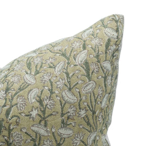 Elegant Block Printed Thick Linen Pillow Cover -Pishta