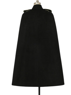 Wool Turtlenecked Black Cape