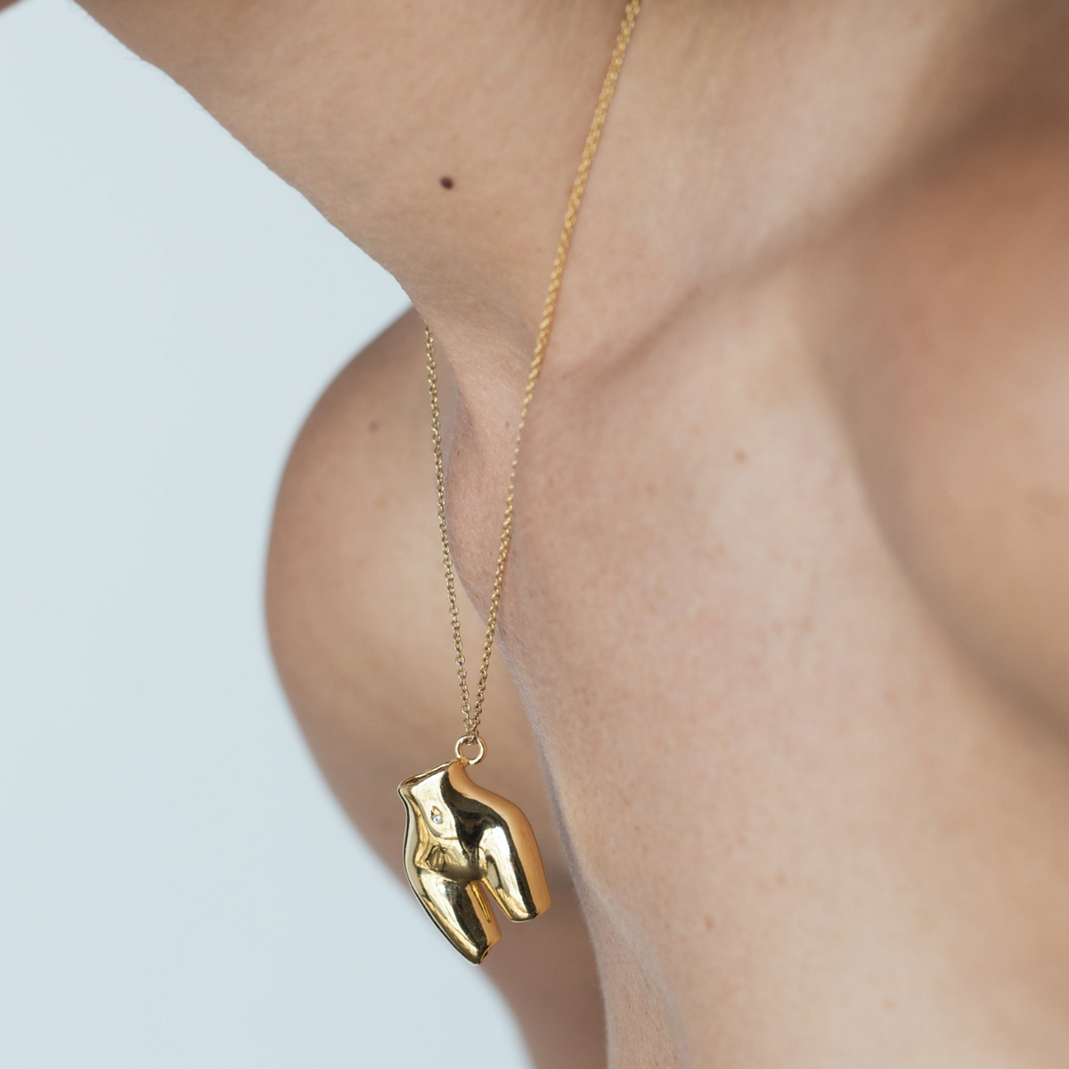 Figure Charm Gold Necklace