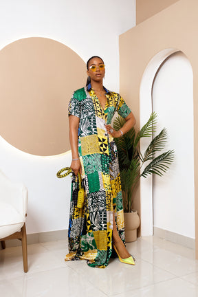 Nwada Silk Ankara Kaftan
