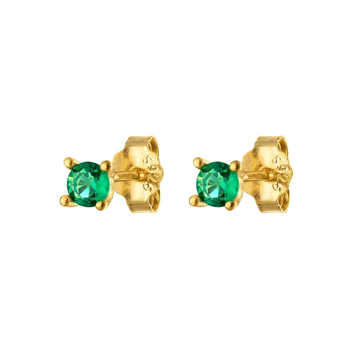 Single Round Green Stud Earring