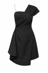 Celeste Draped Mini Dress - Black