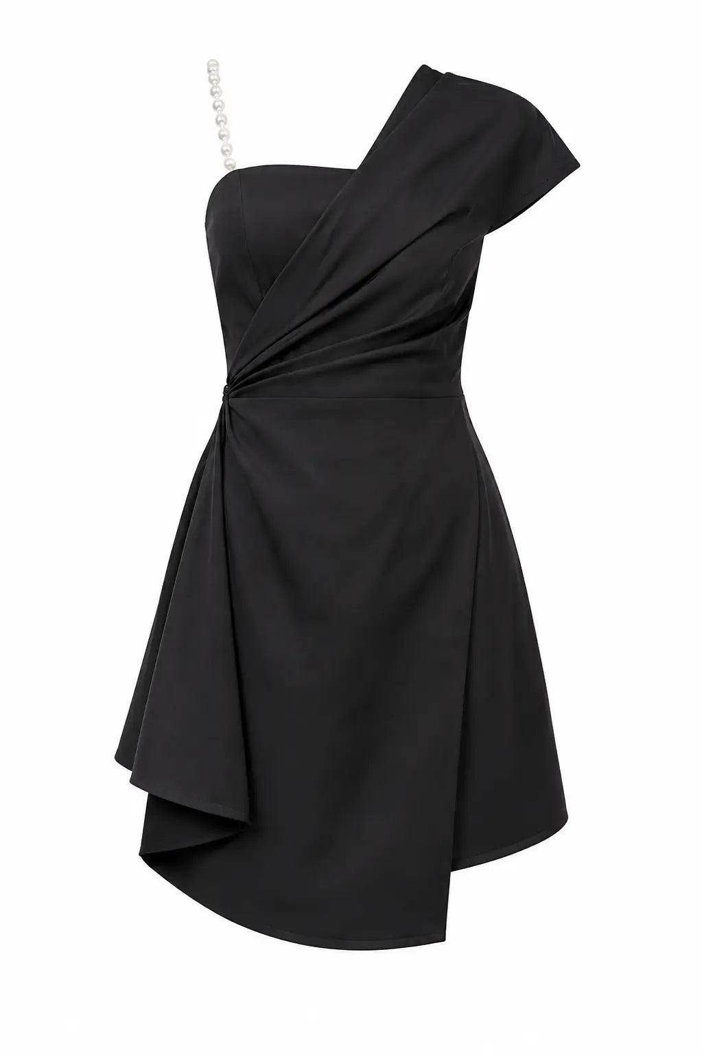 Celeste Draped Mini Dress - Black