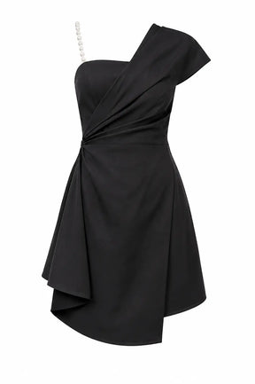 Celeste Draped Mini Dress - Black