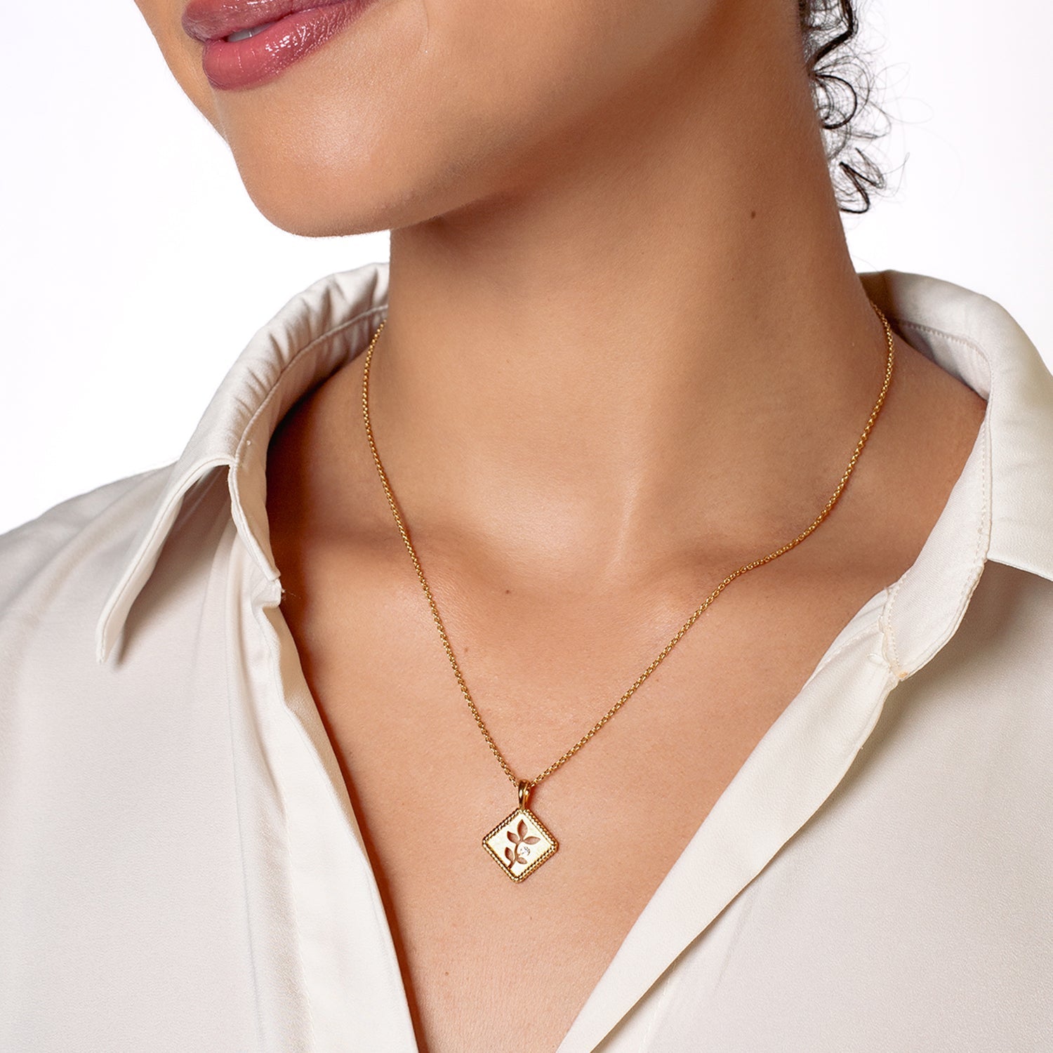 Olive Leaf Pendant Necklace