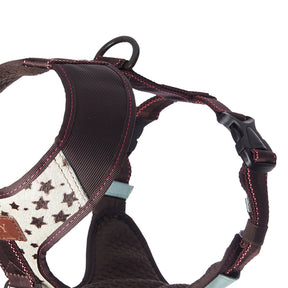Premium Leather Easy Fit No-Pull Harness ~ Stars & Mint Green