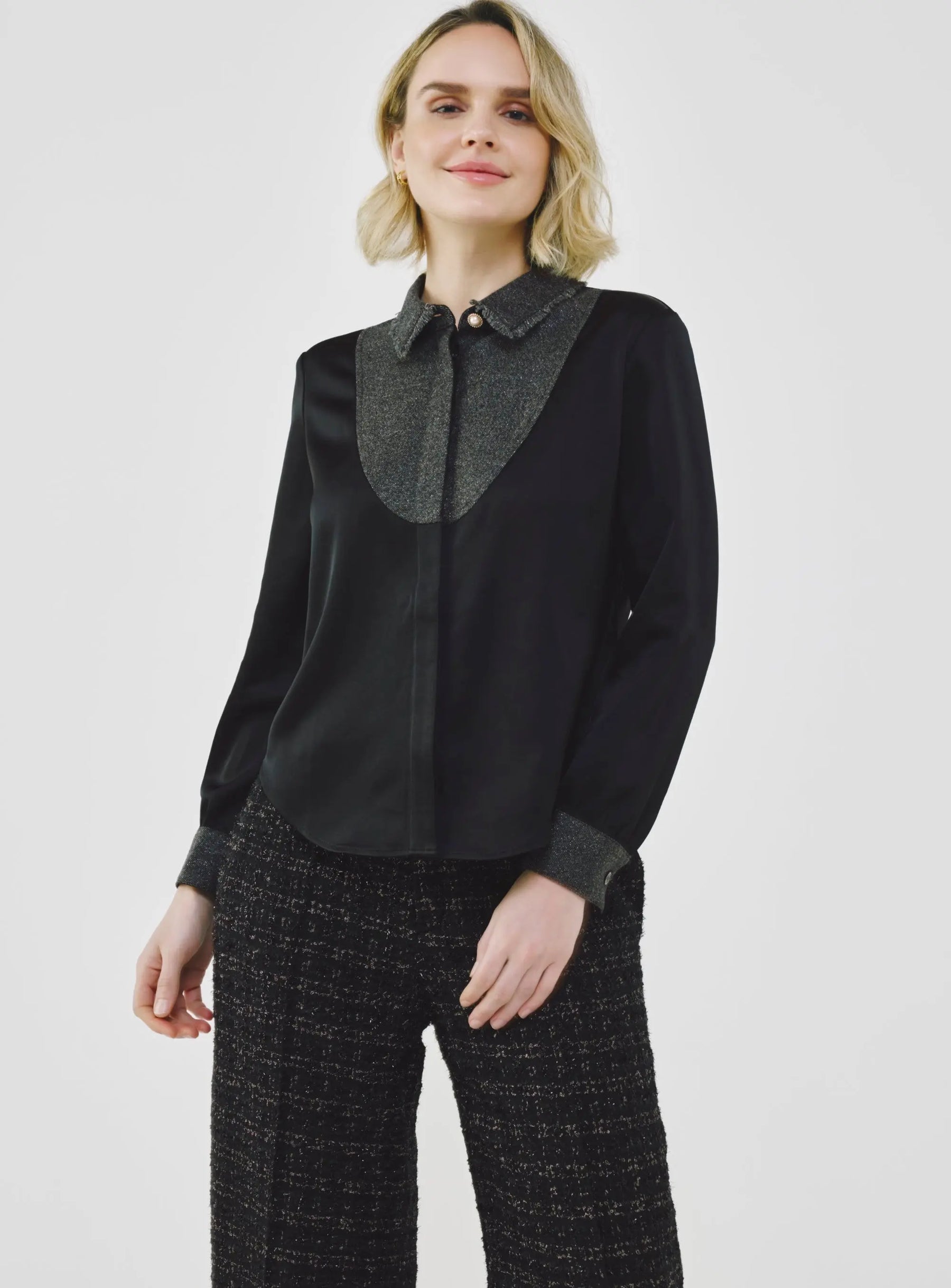 Fancy Tweed Button Up Shirt