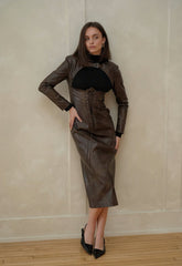 Eleni Faux Leather Dress