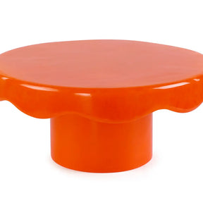 Scallop Resin Cake stand, Orange- 9.5x4.5 Inches
