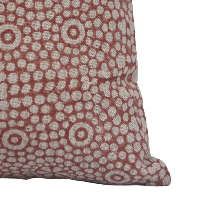 Handmade Floral Design Thick Linen Cushion Cover - Chunri Buti