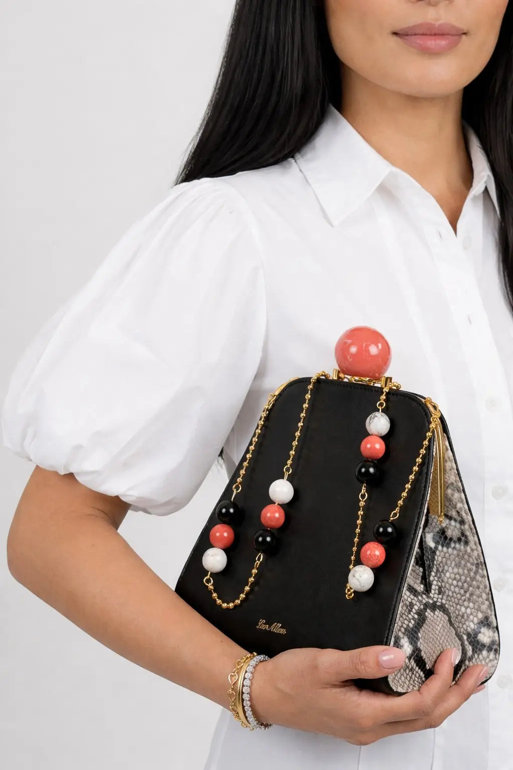Josephine Ball Frame Calfskin Leather Bag