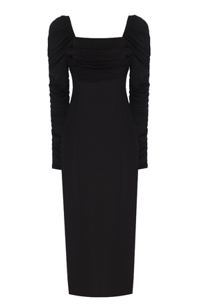 Ruched Sleeves Bodycon Dress