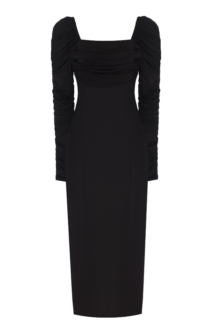 Ruched Sleeves Bodycon Dress