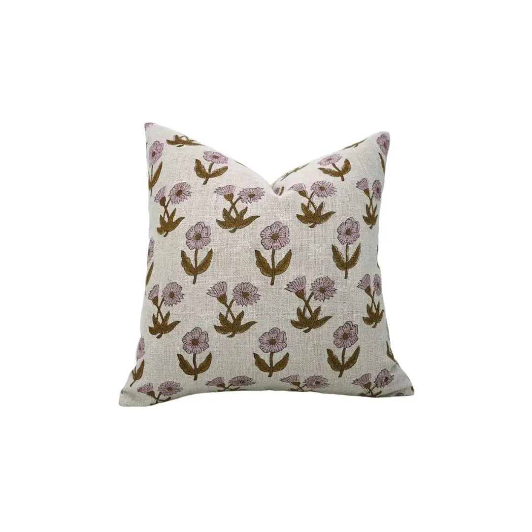 Handcrafted Block Print Boho Thick Linen Pillow Cover- Kirti