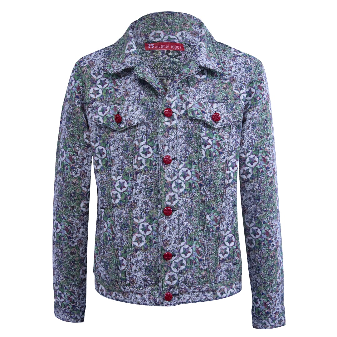 Jacquard denim-style jacket