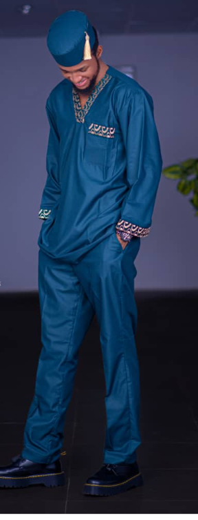 The Teal Royal Agbada-Inspired Set – The Àbísó Collection by MOVEK Fashion