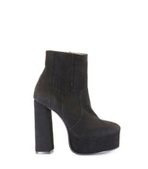Sleek Black Suede Booties with Platform Heels Mikah