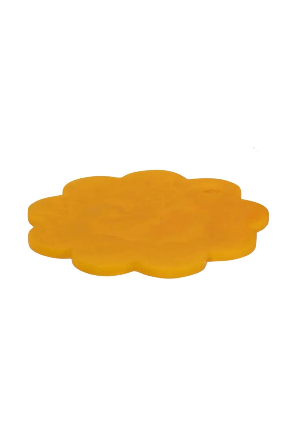 Scallop Resin Cheese Charcuterie Board, Mustard - 9 Inches