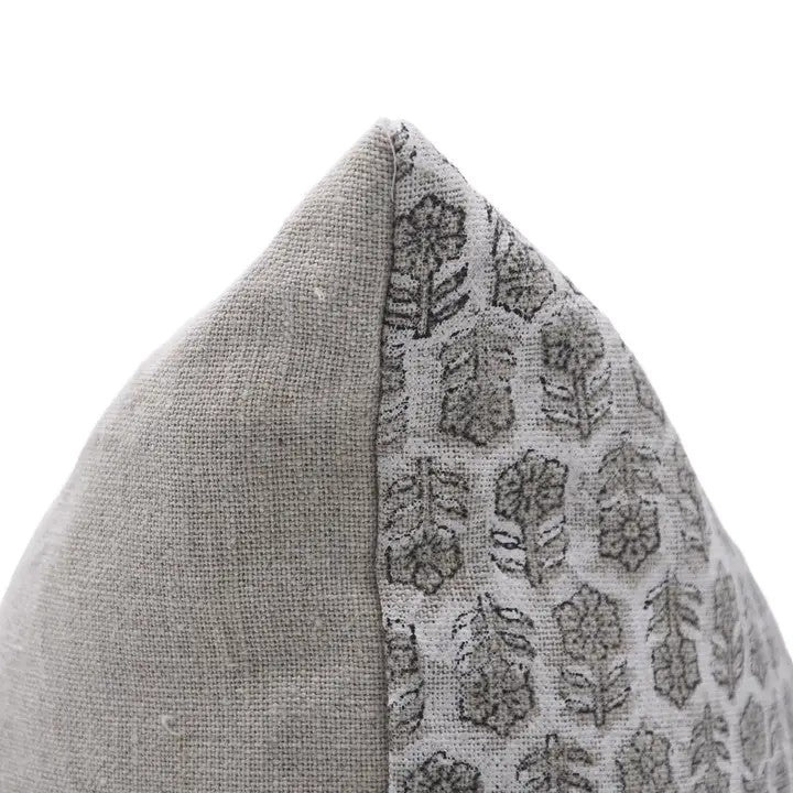 Block Print Thick Linen Boho Décor Cushion Cover- Tulsi Buti