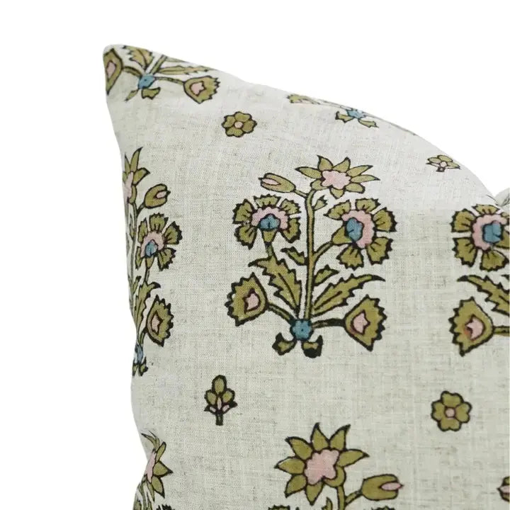 Crafted Hand Block Printed Design Viscose Linen Pillow Cover - Sadabahar
