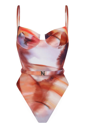 Arena One Piece Print rosa