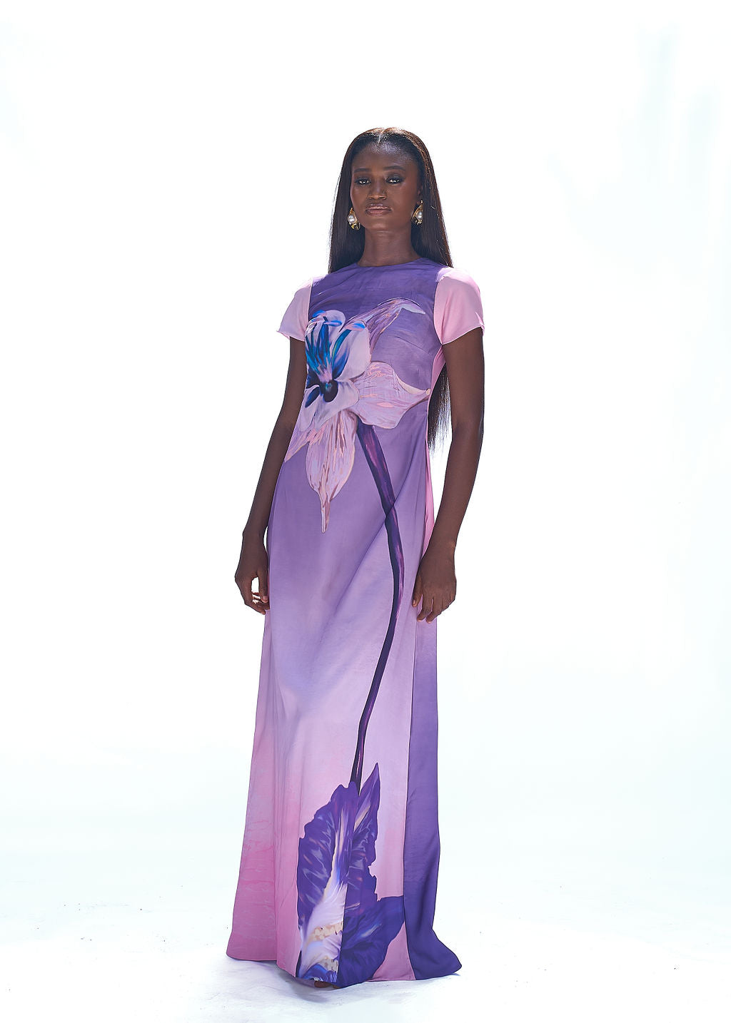 EMI MAXI DRESS - PINK AND PURPLE MAGNOLIA