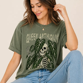 Queen Anthurium Skeleton Botanical Graphic Tee